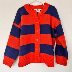 JellyMallow Striped Red and Blue Kids dark blue and orange Sweater